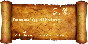 Dessewffy Nikolett névjegykártya